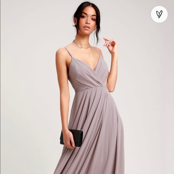 Lulu’s Taupe Bridesmaid Dress Size 12 - Picture 1 of 3